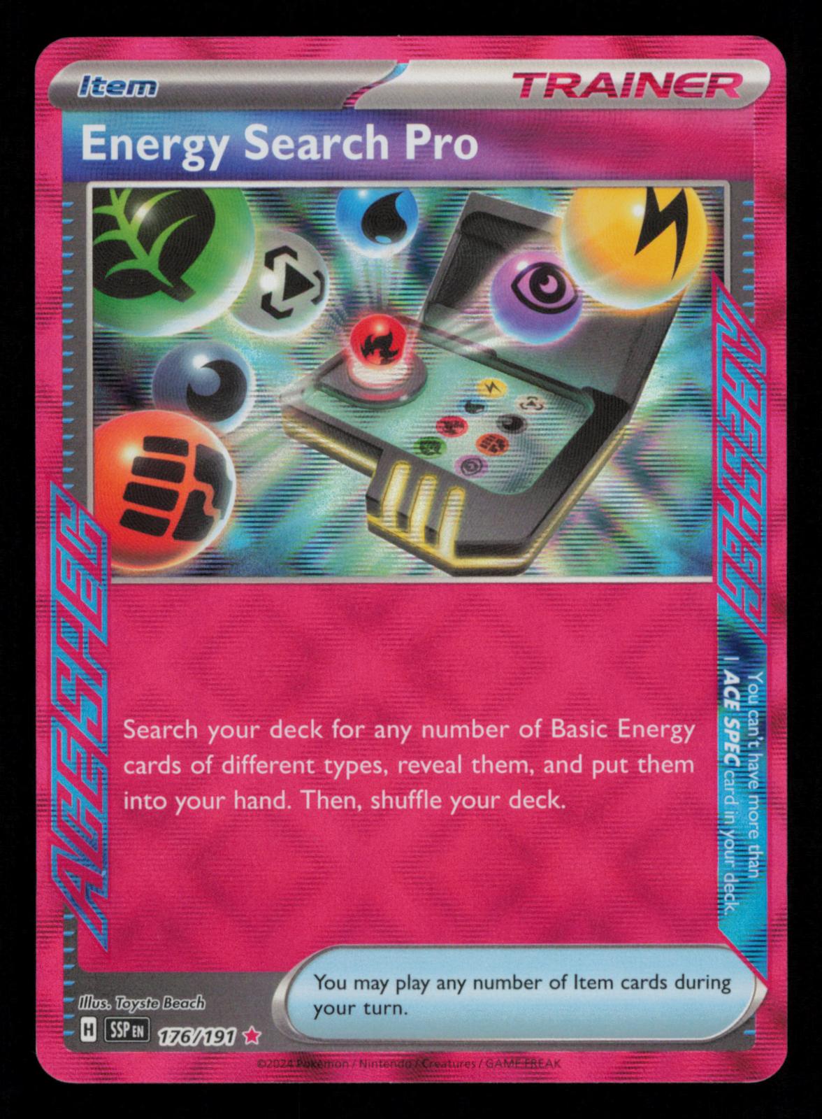 Energy Search Pro 176/191 ACE SPEC Rare Surging Sparks Pokemon