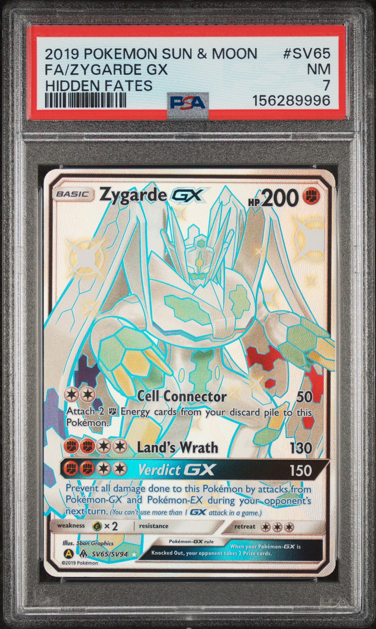 Zygarde Gx Sv65/Sv94 Hidden Fates Pokemon PSA 7 Near Mint