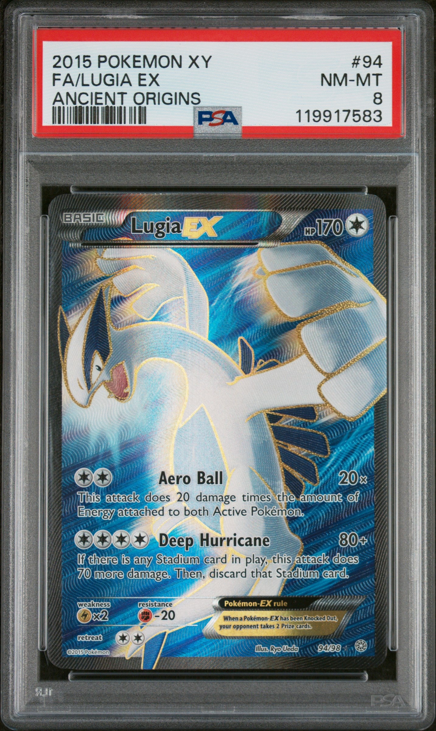 Lugia EX 94/98 Ancient Origins Pokemon PSA 8