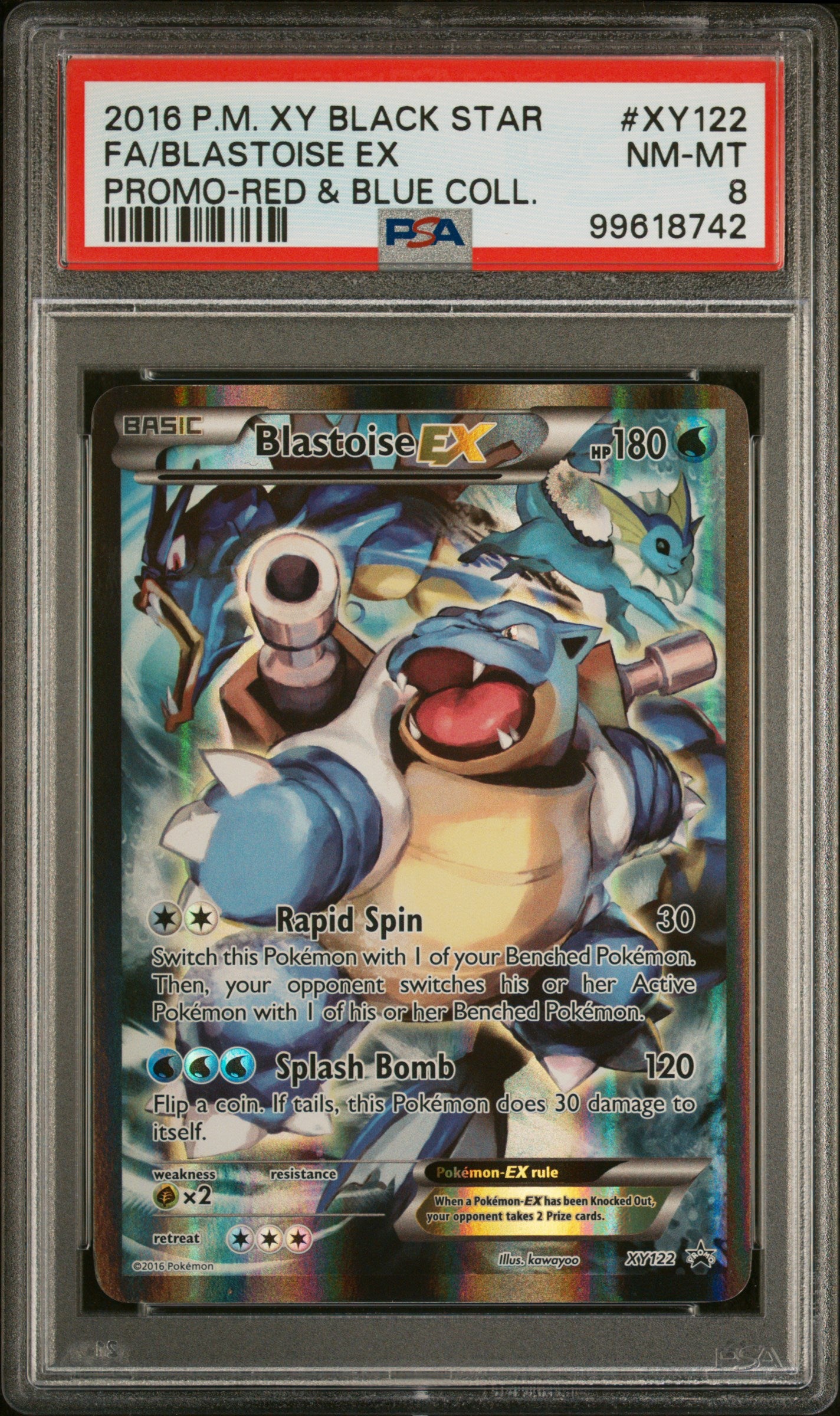 Blastoise EX XY122 Red & Blue Collection Black Star Promo Pokemon PSA 8