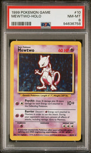 Mewtwo Holo 10/102 Game Pokemon PSA 8