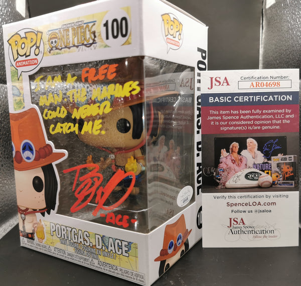 One Piece – Portgas D. Ace Funko Pop #100 Signed by Travis Willingham + JSA Certified
