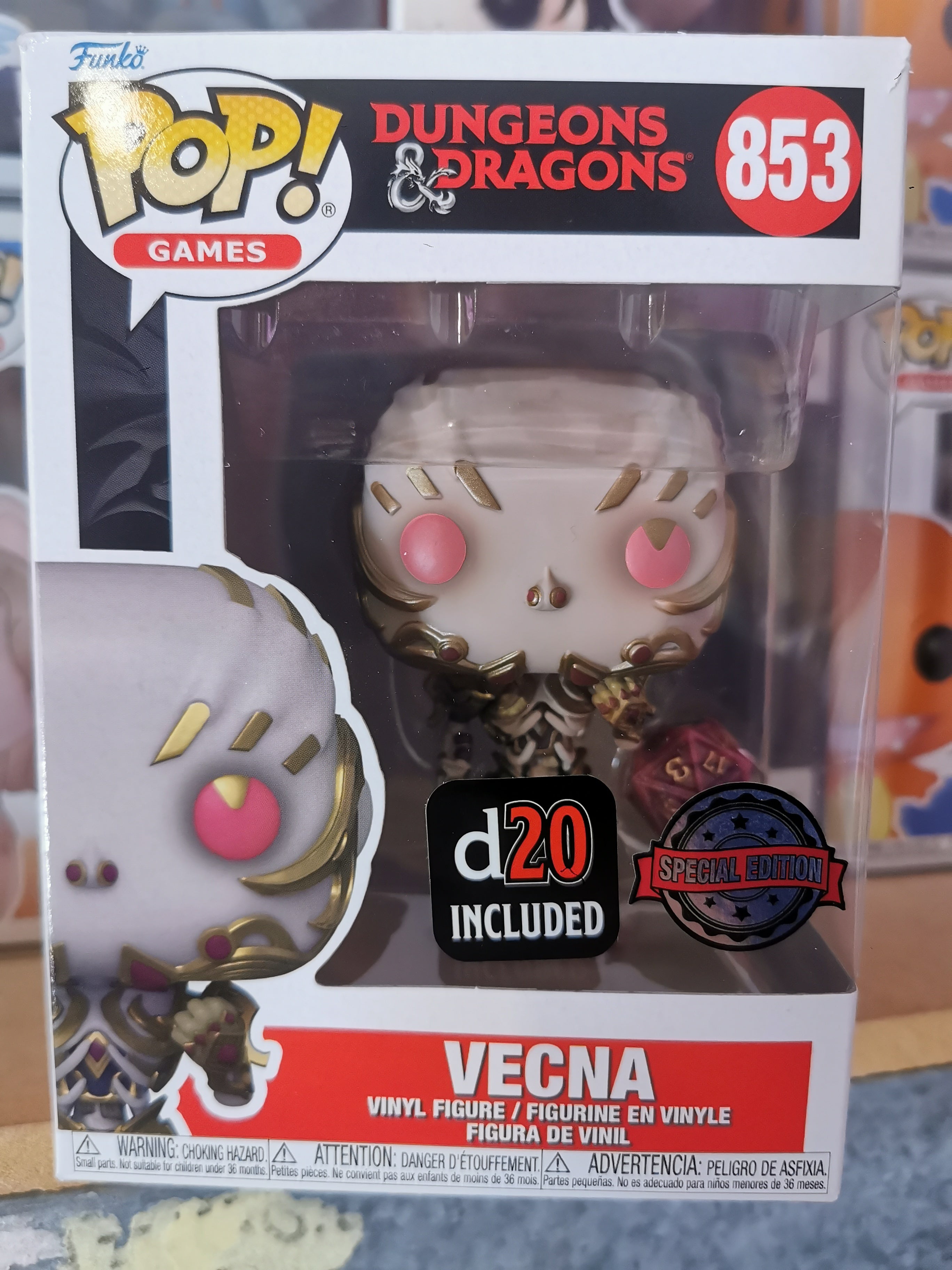 Vecna #853 Dungeons & Dragons Funko Pop With Dice