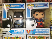 Batman #01 Superman #07 LARGE FONT DC Super Heroes Funko Pop