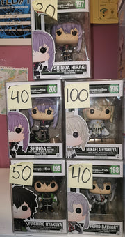 Shinoa Hiiragi,Shinoa with Scythe,Mikaela Hyakuya,Yuichiro Hyakuya,Ferid Bathory,Seraph of the End