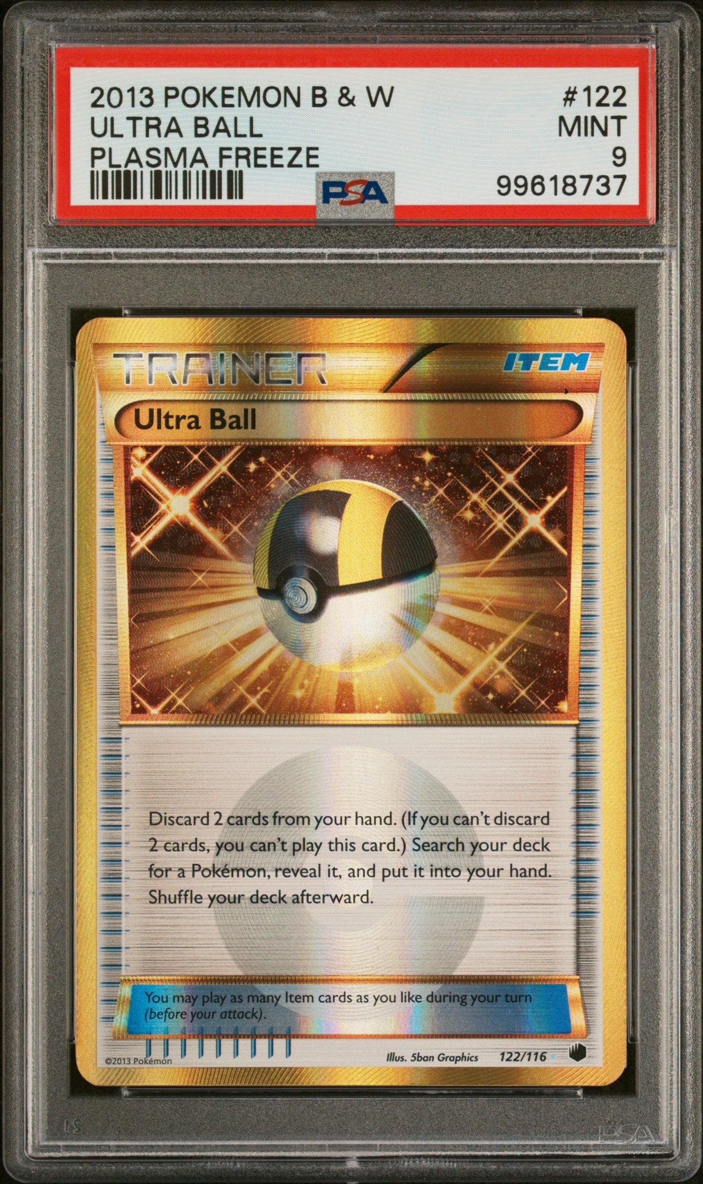 Ultra Ball 122/116 Plasma Freeze Pokemon PSA 9