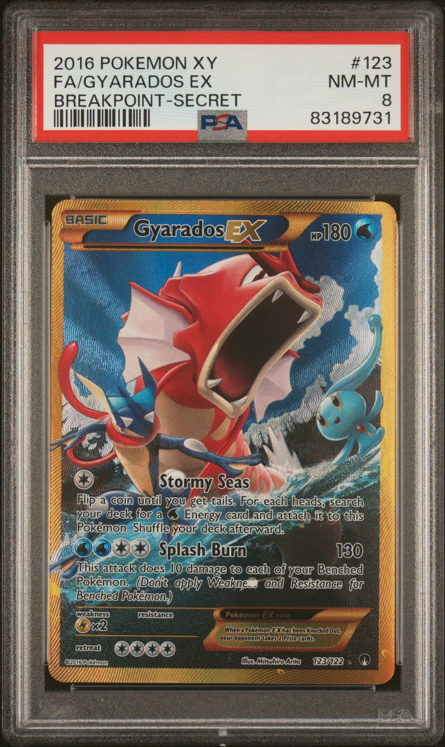 Gyarados EX 123/122 Secret Breakpoint Pokemon PSA 8