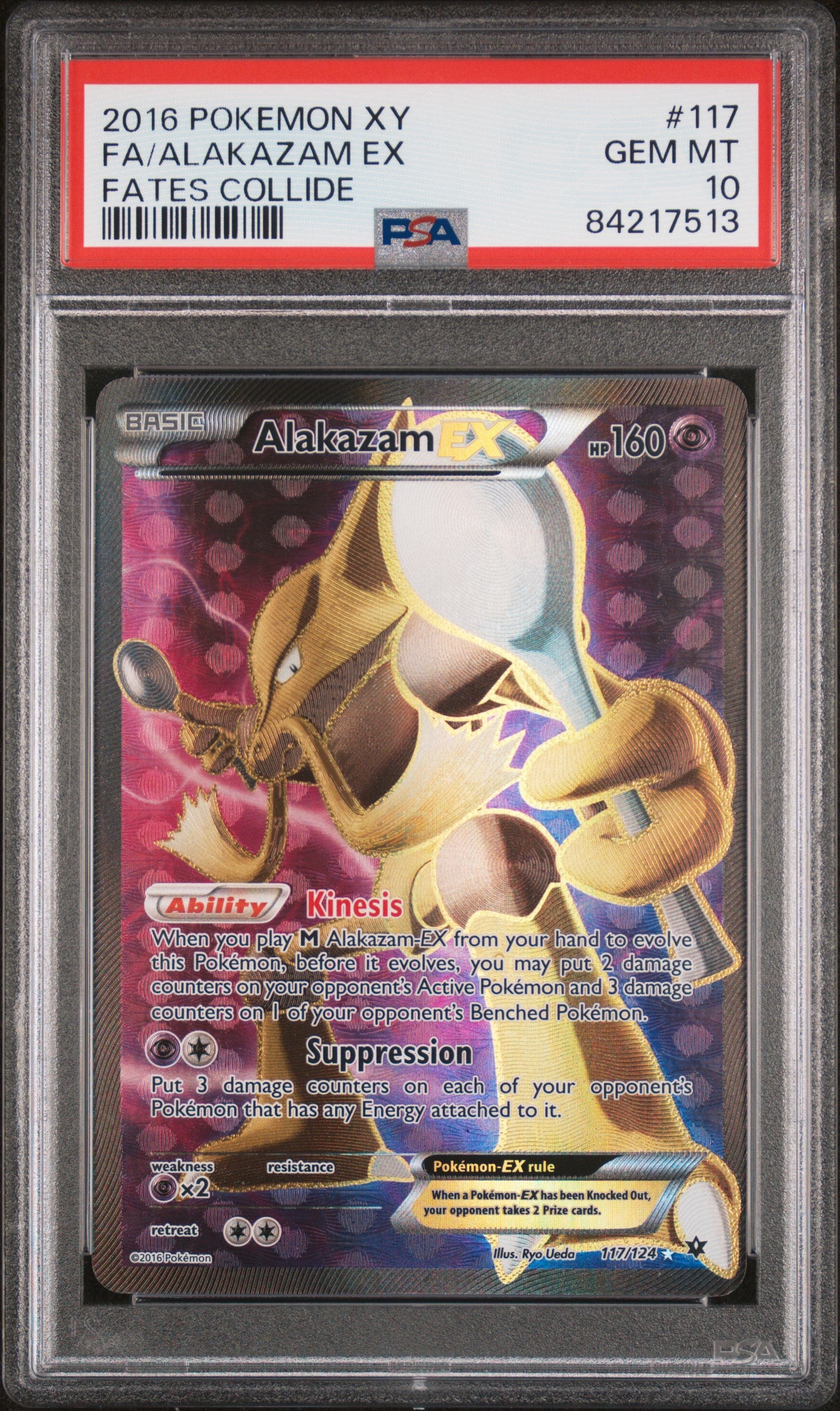 Alakazam EX 117/124 Fates Collide Pokemon PSA 10