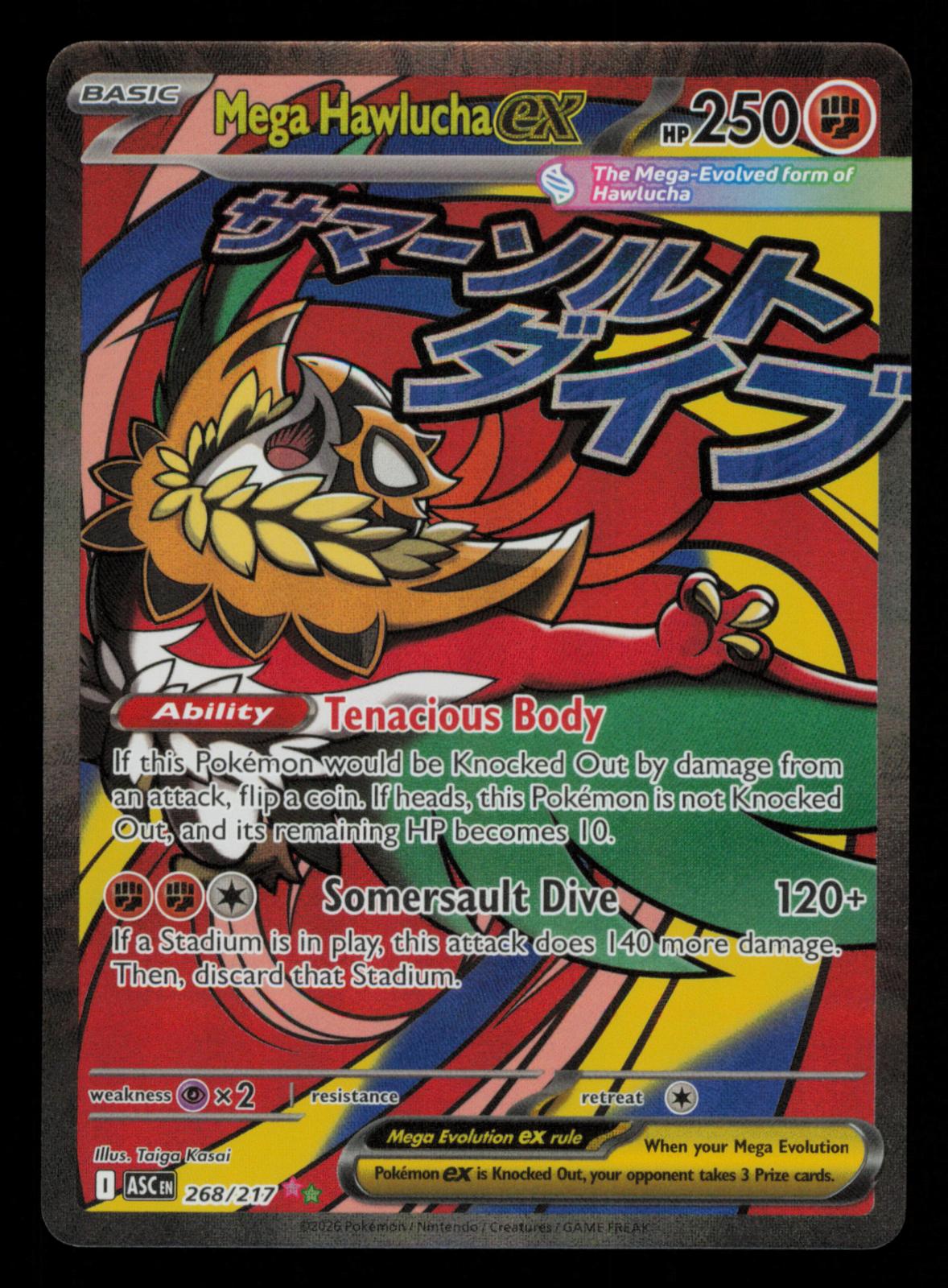 Mega Hawlucha ex 268/217 Mega Attack Rare Ascended Heroes Pokemon