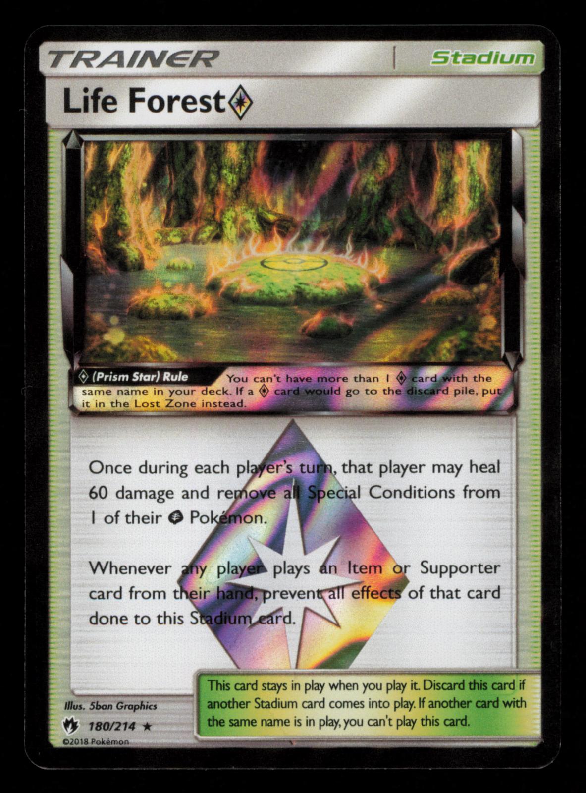 Life Forest ◇ 180/214 Prism Star Rare Lost Thunder Pokemon