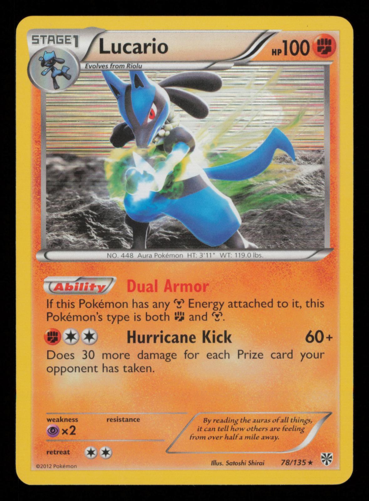 Lucario 78/135 Holo Rare Plasma Storm Pokemon