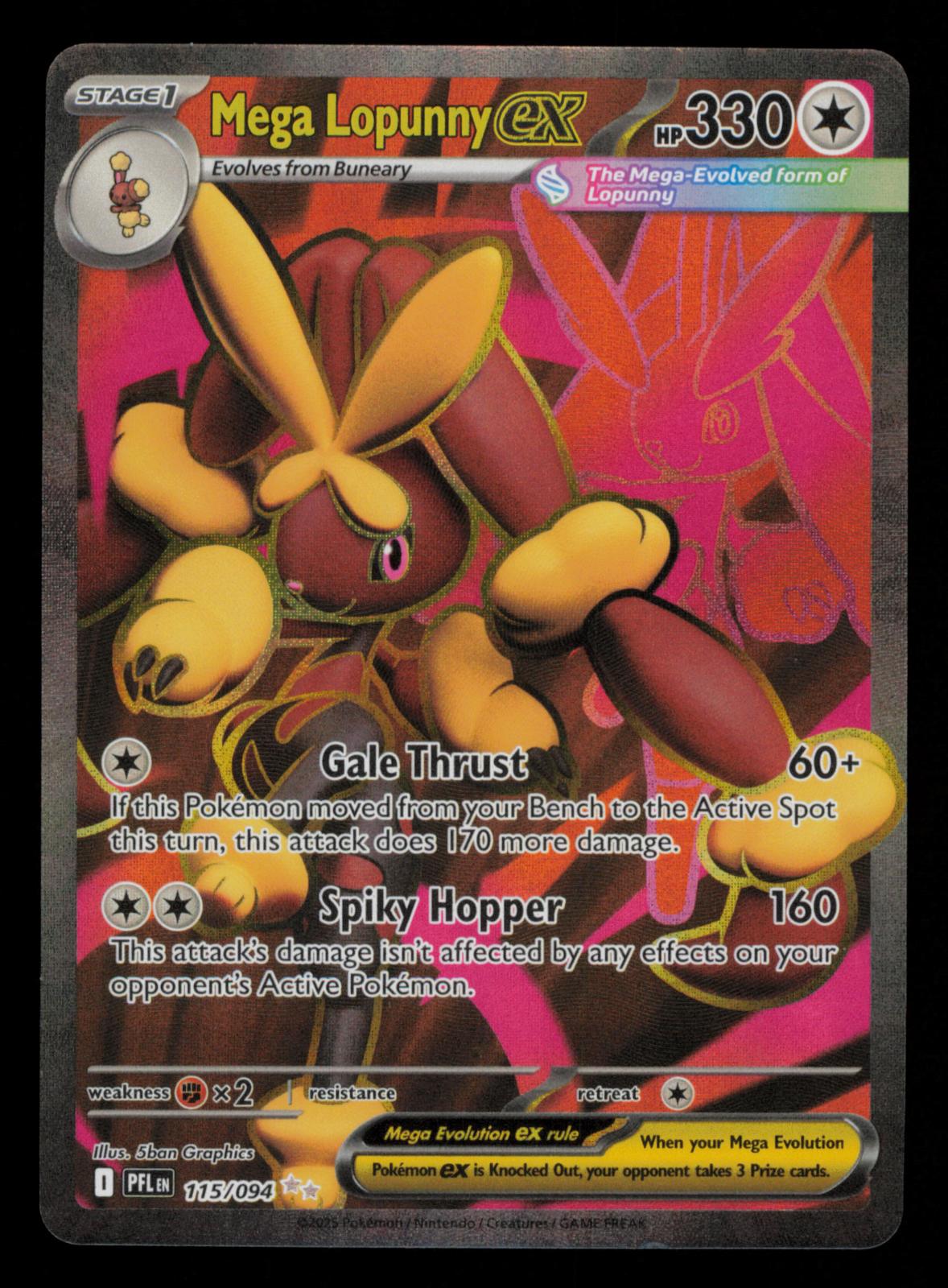 Mega Lopunny ex 115/094 Ultra Rare Phantasmal Flames Pokemon