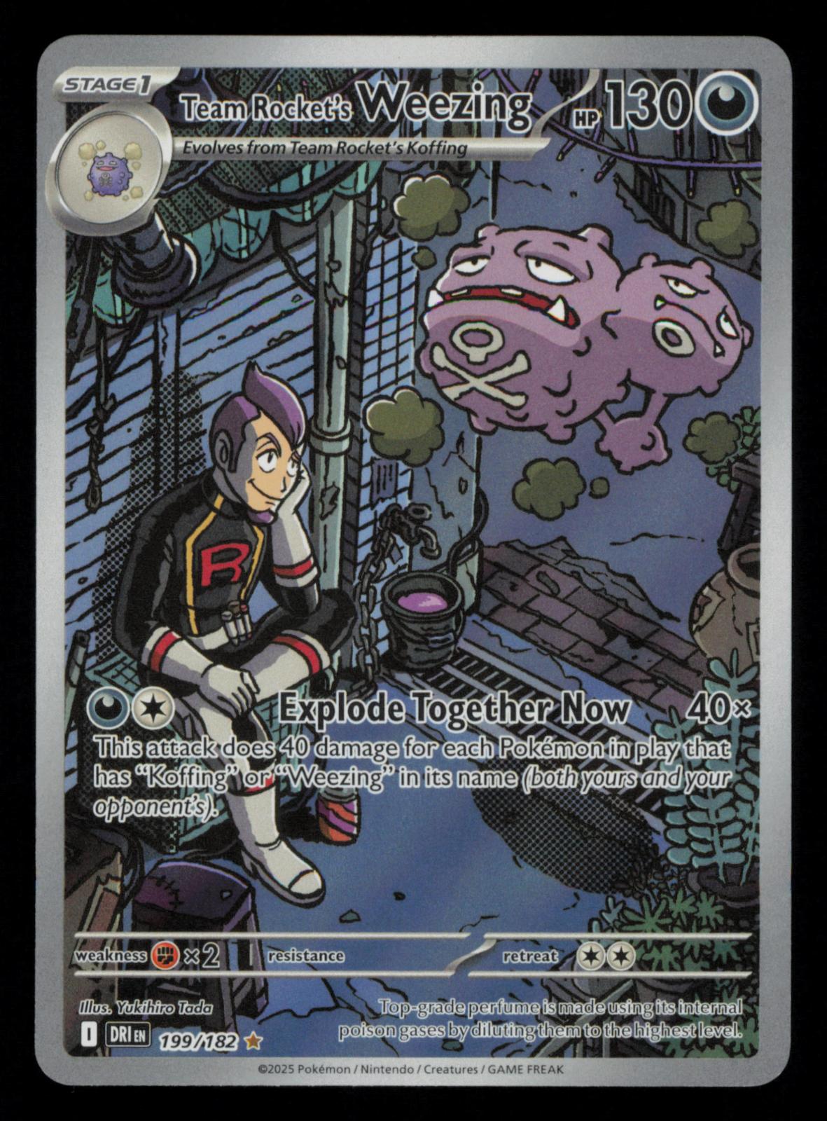 Team Rocket's Weezing 199/182 Illustration Rare Destined Rivals Pokemon
