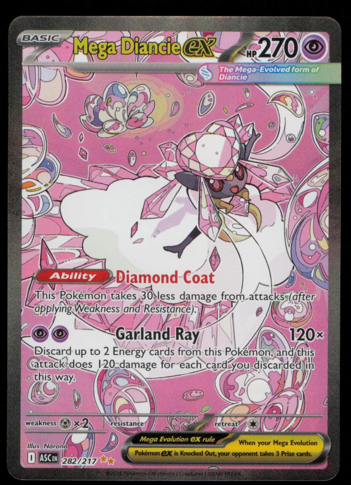 Mega Diancie ex 282/217 Special Illustration Rare Ascended Heroes Pokemon