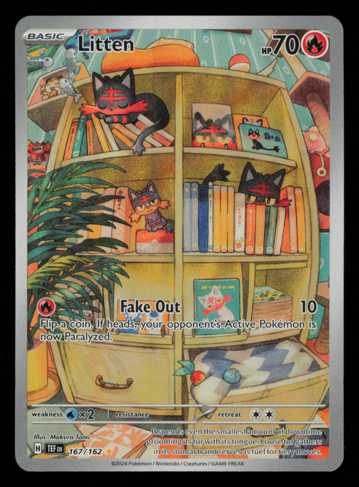 Litten 167/162 Illustration Rare Temporal Forces Pokemon