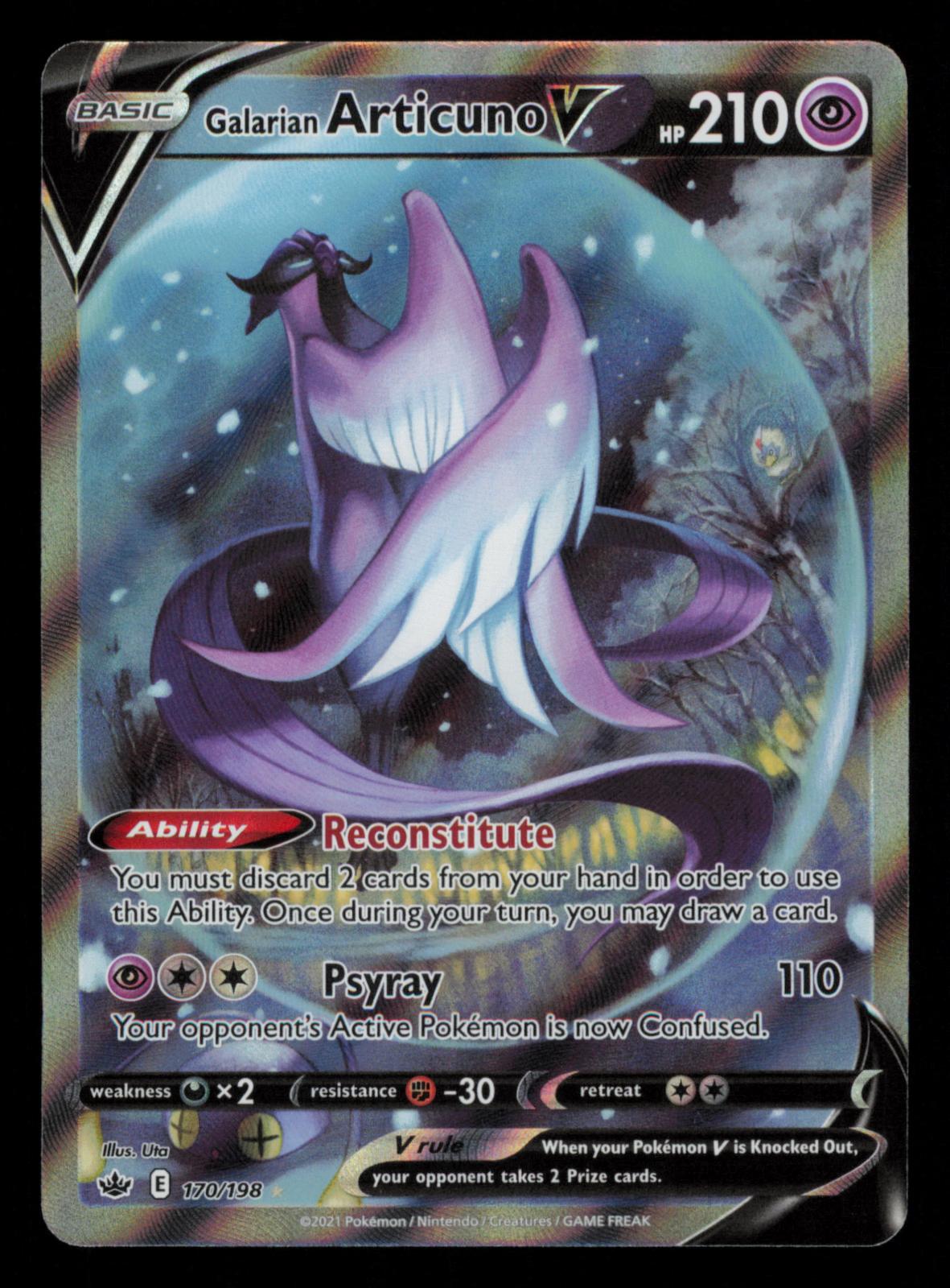 Galarian Articuno V 170/198 Ultra Rare Chilling Reign Pokemon Holo