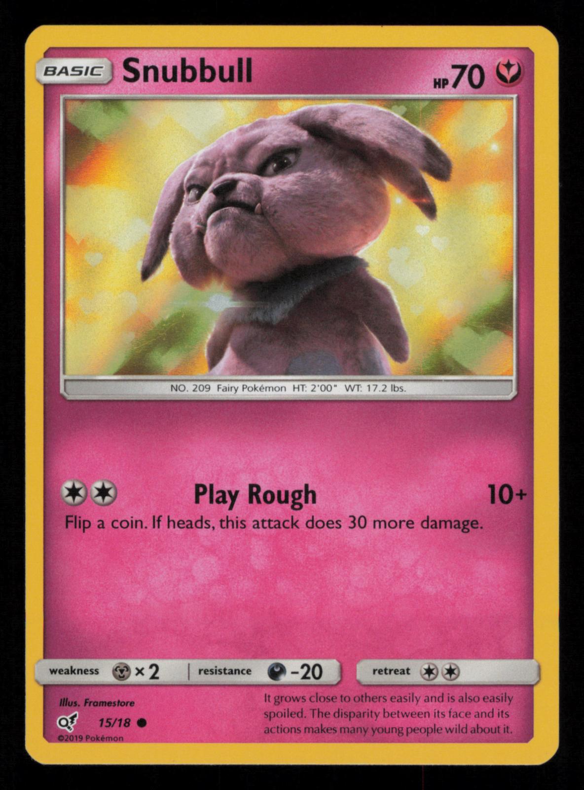 Snubbull 15/18 Common Detective Pikachu Pokemon
