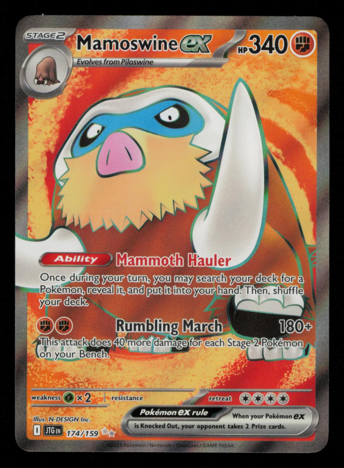 Mamoswine ex 174/159 Ultra Rare Journey Together Pokemon