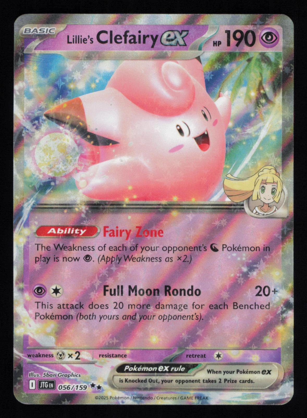 Lillie's Clefairy ex 056/159 Double Rare Journey Together Pokemon