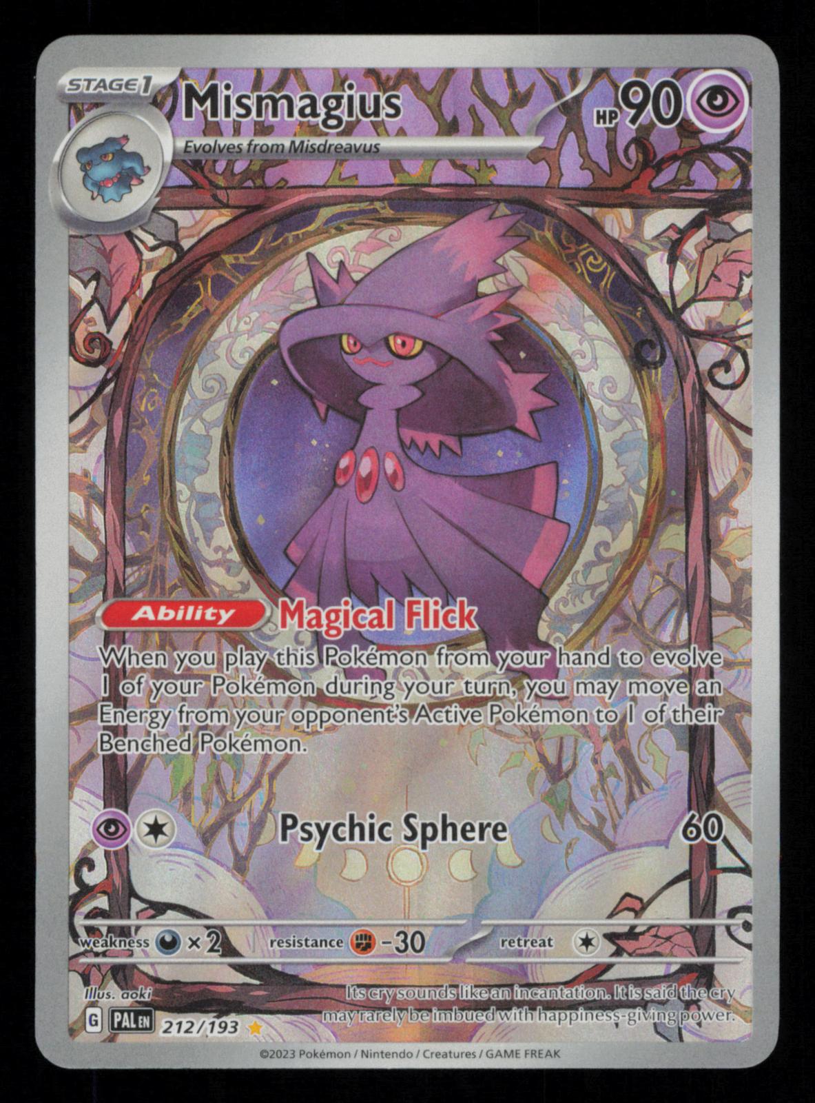 Mismagius 212/193 Illustration Rare Paldea Evolved Pokemon Holo