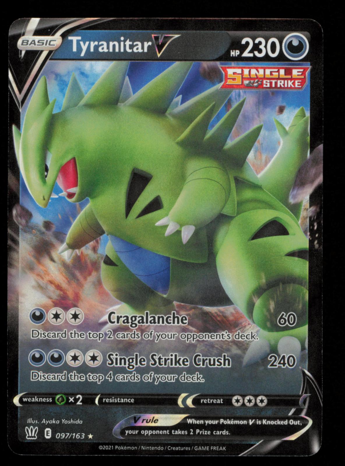 Tyranitar V 097/163 Holo V Rare Battle Styles Pokemon