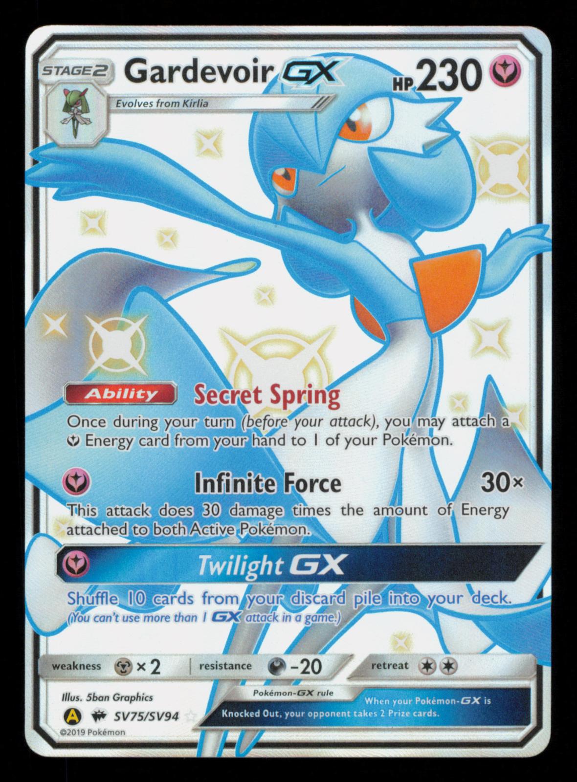 Gardevoir GX SV75/SV94 Shiny Ultra Rare Hidden Fates Shiny Vault Pokemon Holo