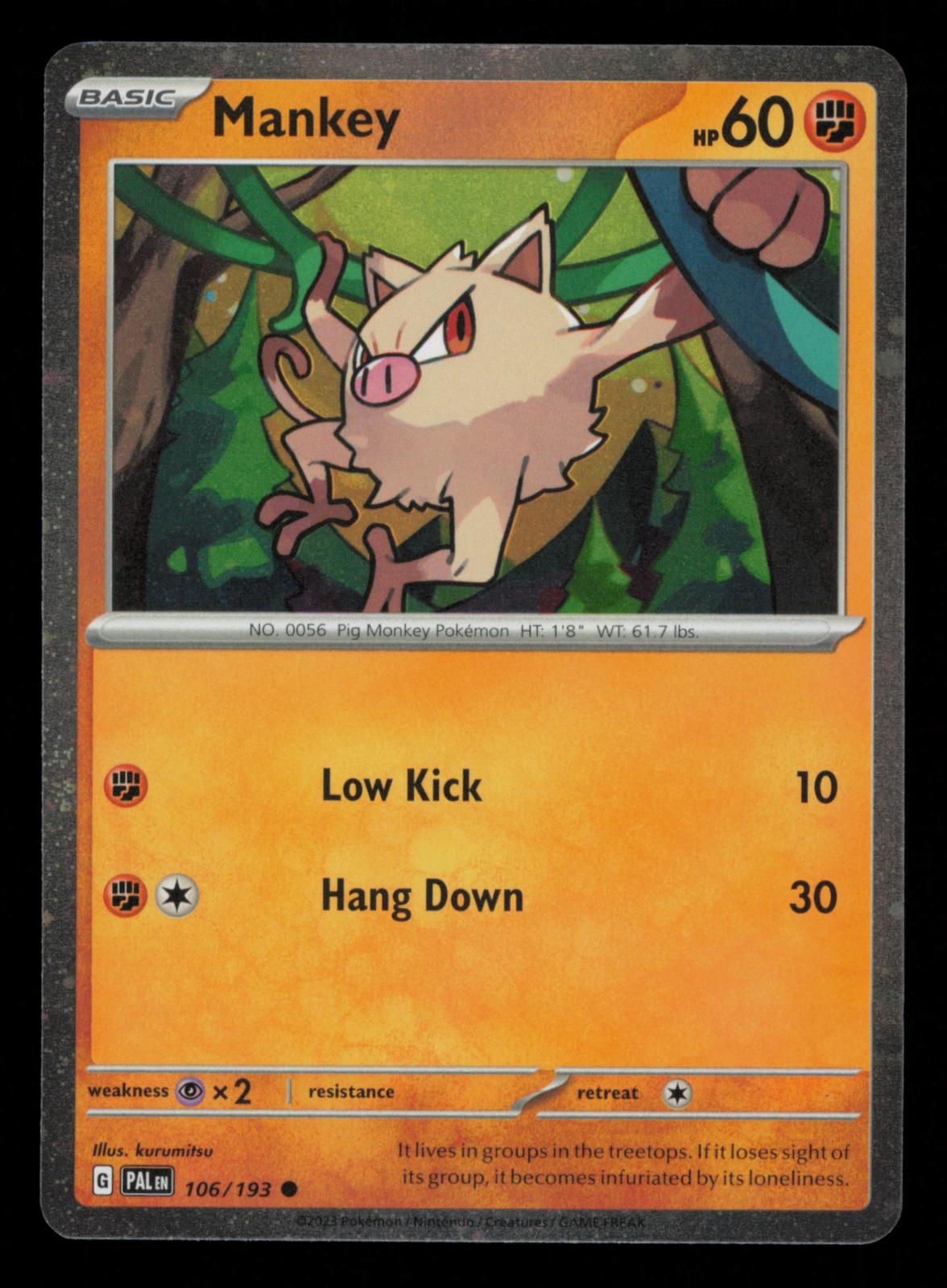 Mankey 106/193 Common Paldea Evolved Pokemon
