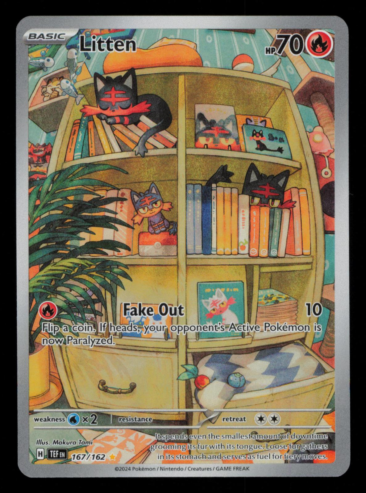 Litten 167/162 Illustration Rare Temporal Forces Pokemon