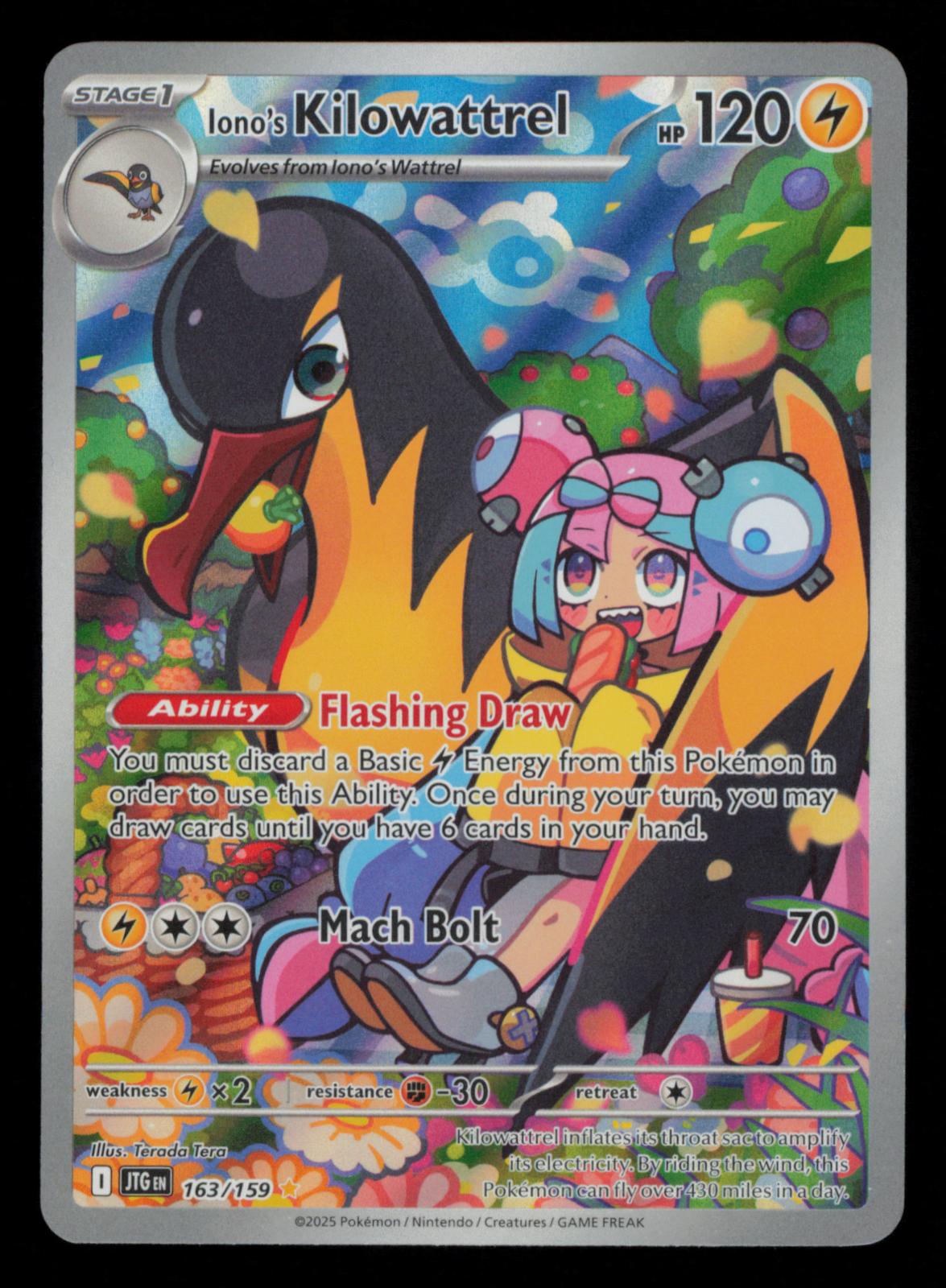 Iono's Kilowattrel 163/159 Illustration Rare Journey Together Pokemon