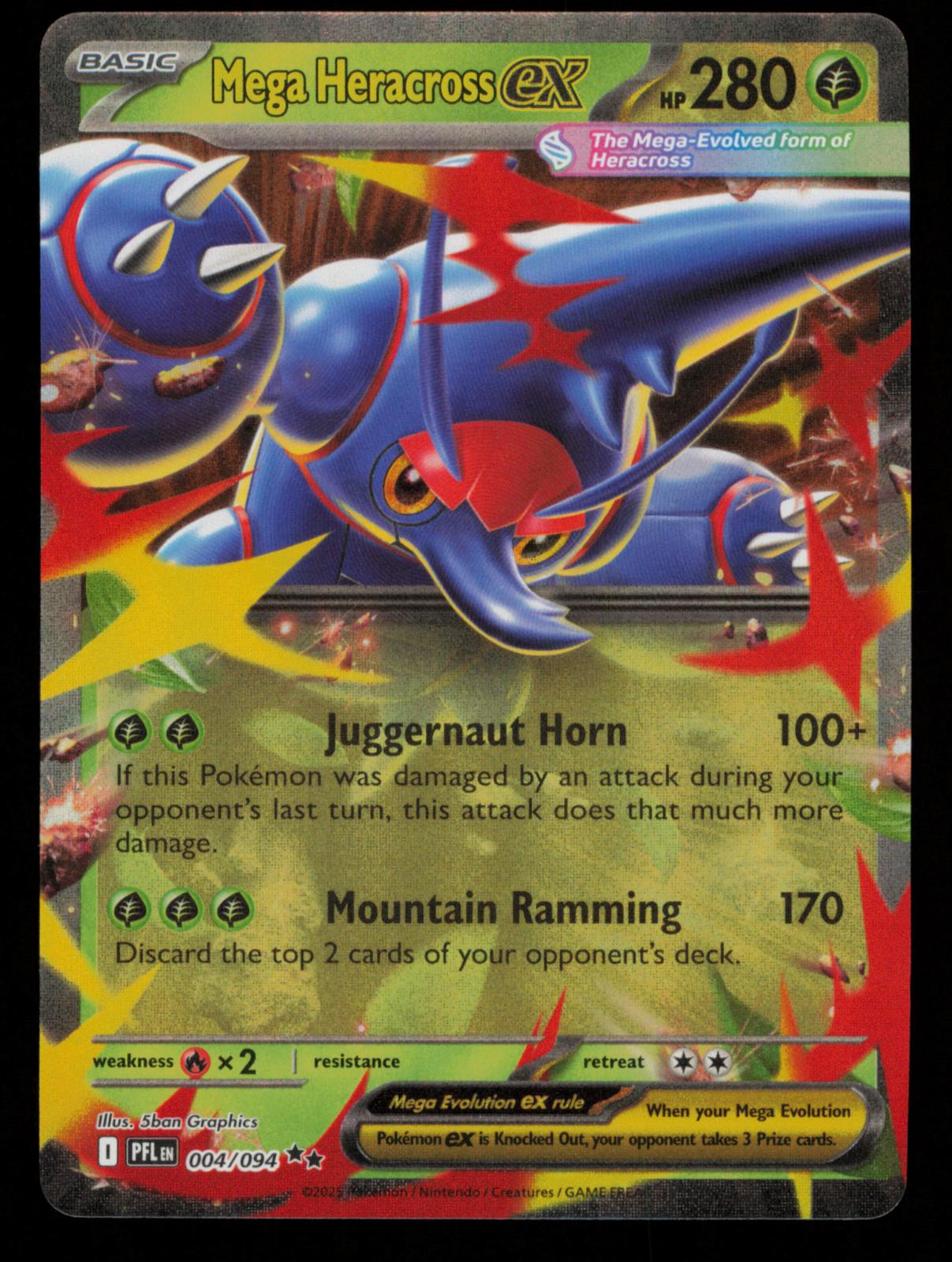 Mega Heracross ex 004/094 Double Rare Phantasmal Flames Pokemon