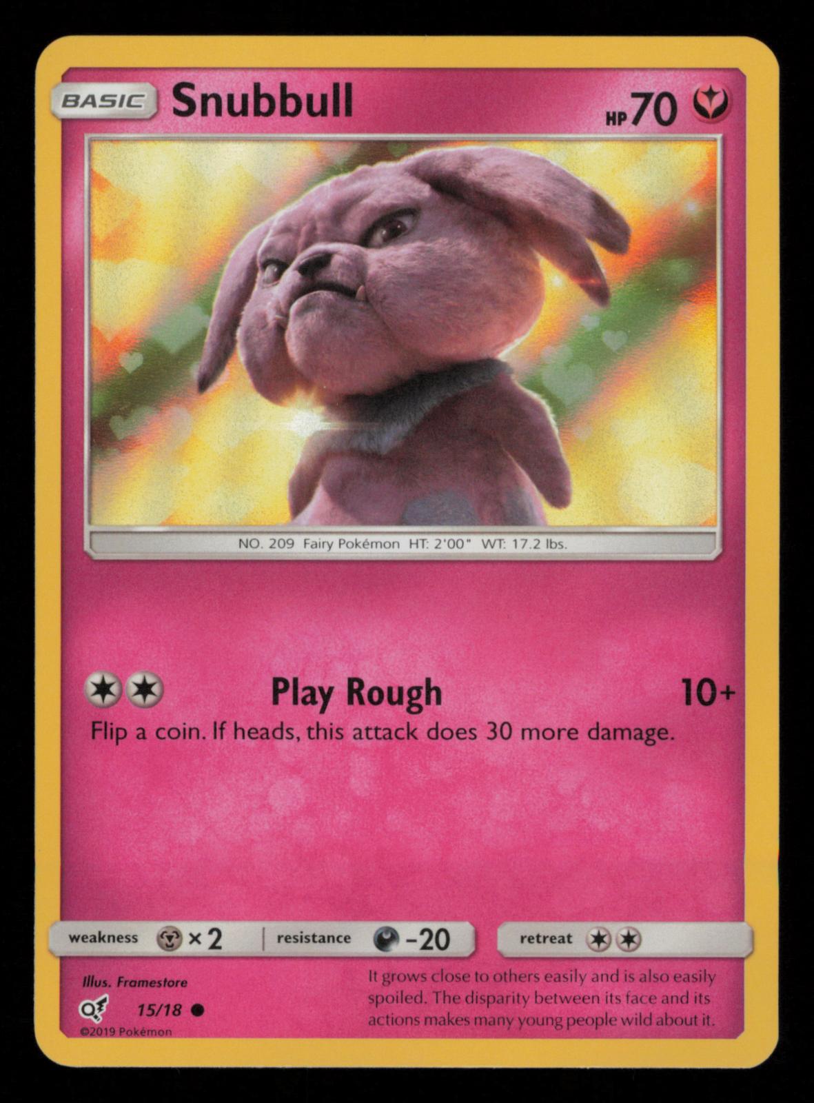 Snubbull 15/18 Common Detective Pikachu Pokemon