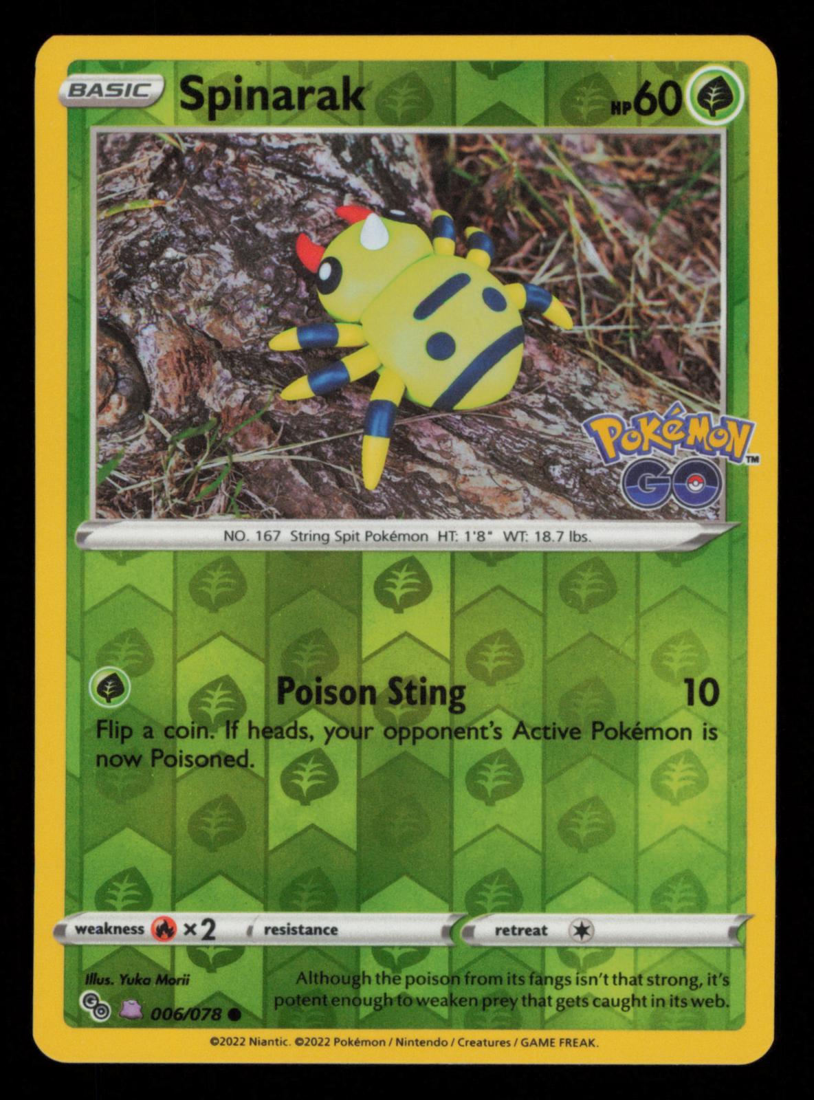 Spinarak (Peelable Ditto) 006/078 Common Pokemon GO Pokemon Reverse Holo