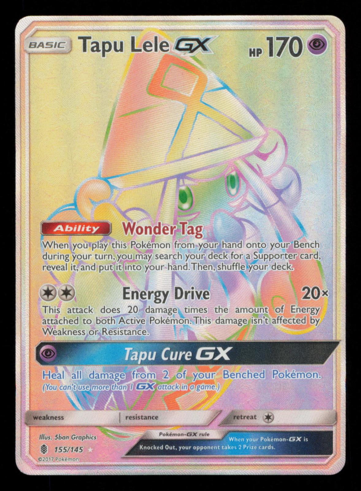 Tapu Lele GX (Secret) 155/145 Holo Secret Rare Guardians Rising Pokemon
