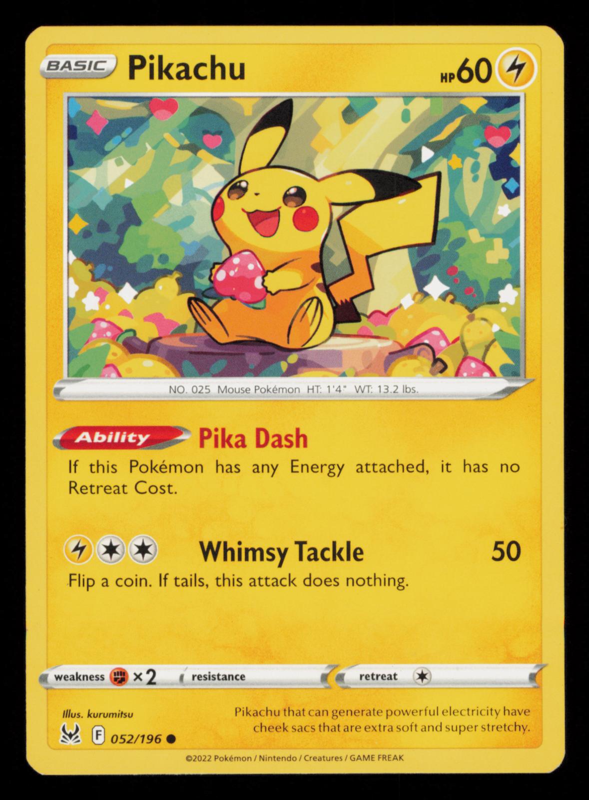 Pikachu 052/196 Common Lost Origin Pokemon