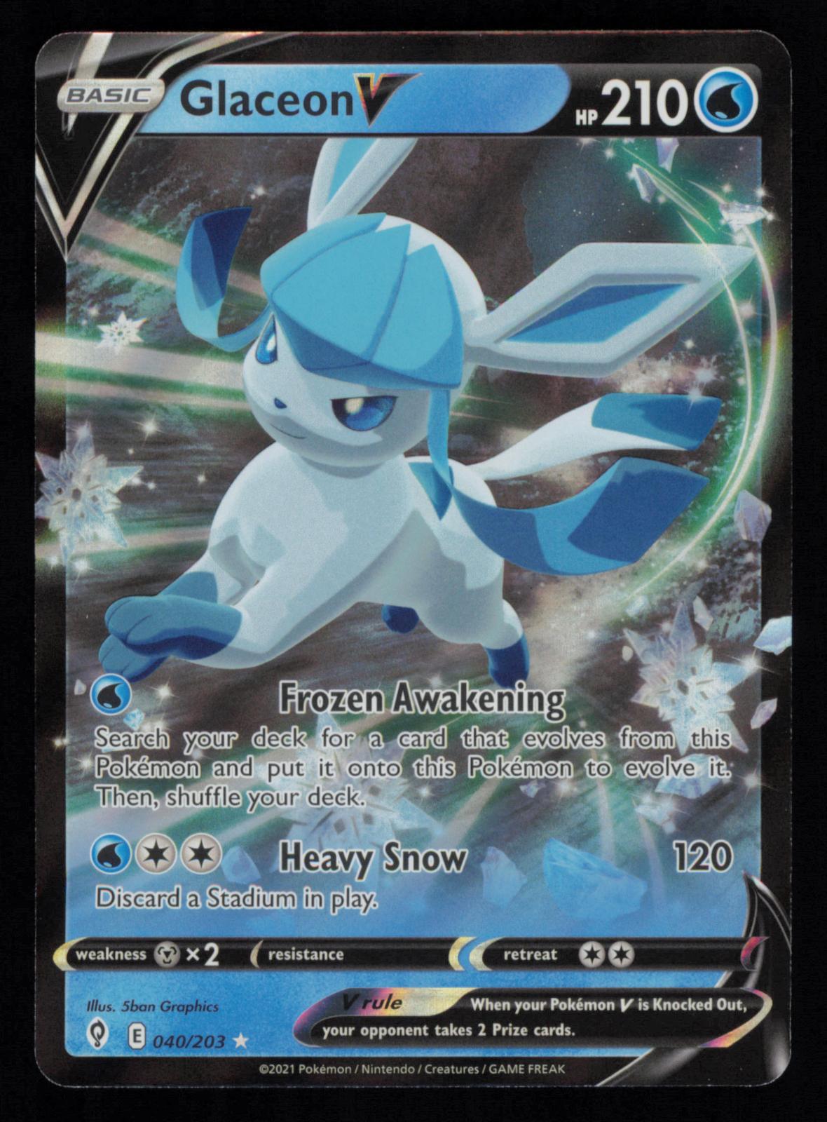 Glaceon V 040/203 Holo V Rare Evolving Skies Pokemon