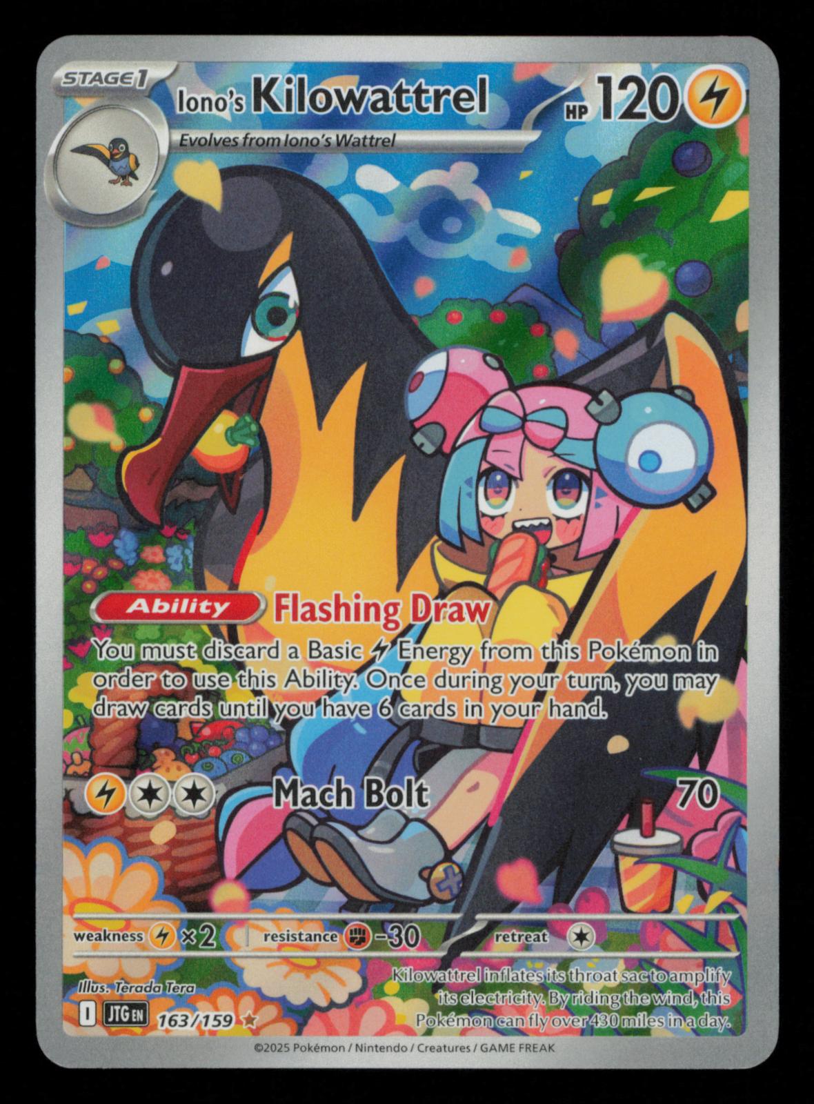 Iono's Kilowattrel 163/159 Illustration Rare Journey Together Pokemon