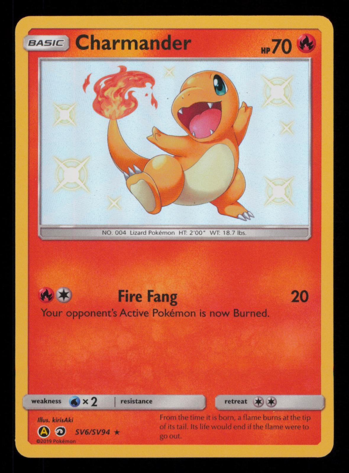 Charmander SV6/SV94 Shiny Rare Hidden Fates Shiny Vault Pokemon Holo