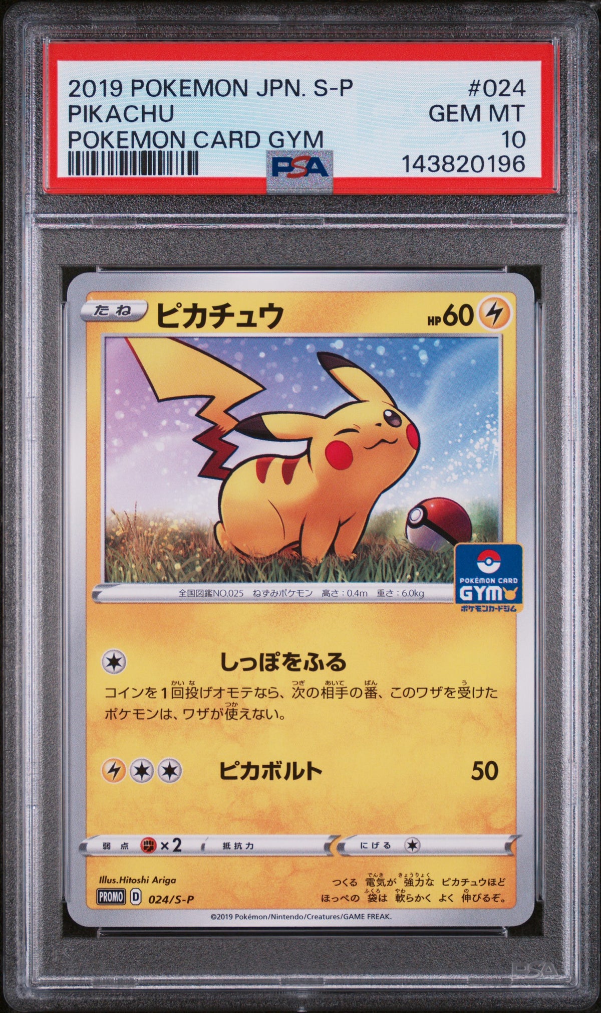 Pikachu 024/S-P Pokemon Card Gym S Promo Pokemon Japanese PSA 10
