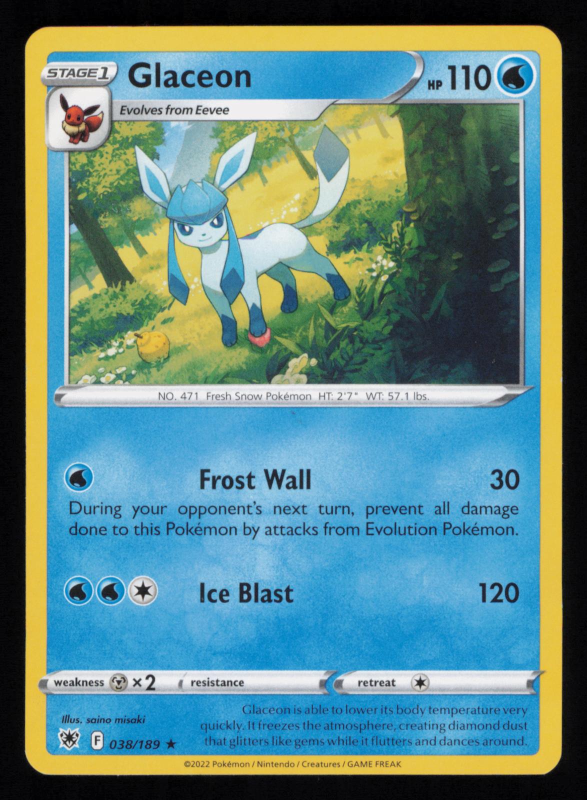 Glaceon 038/189 Rare Astral Radiance Pokemon