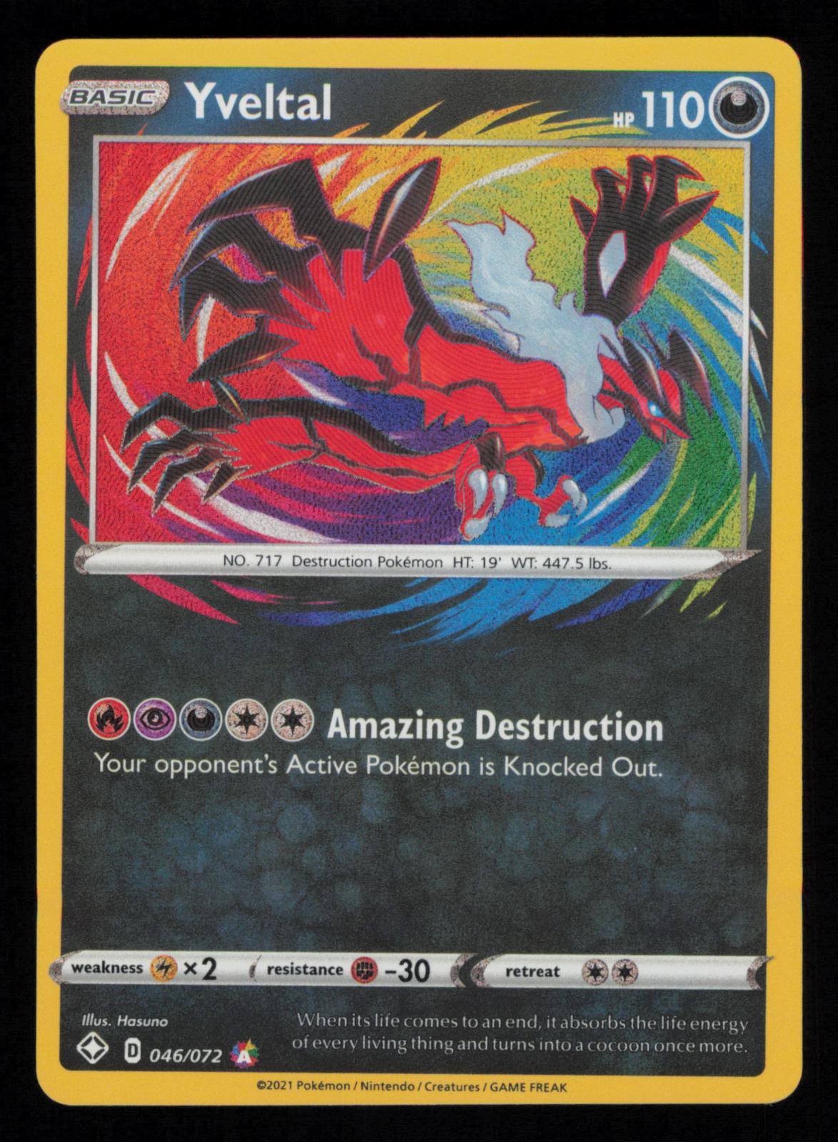 Yveltal 046/072 Amazing Rare Shining Fates Pokemon