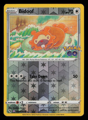 Bidoof (Peelable Ditto) 059/078 Common Pokemon GO Pokemon Reverse Holo