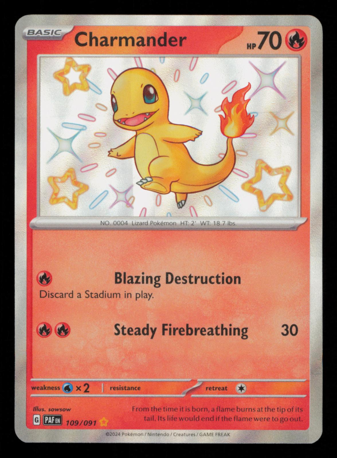 Charmander 109/091 Shiny Rare Paldean Fates Pokemon