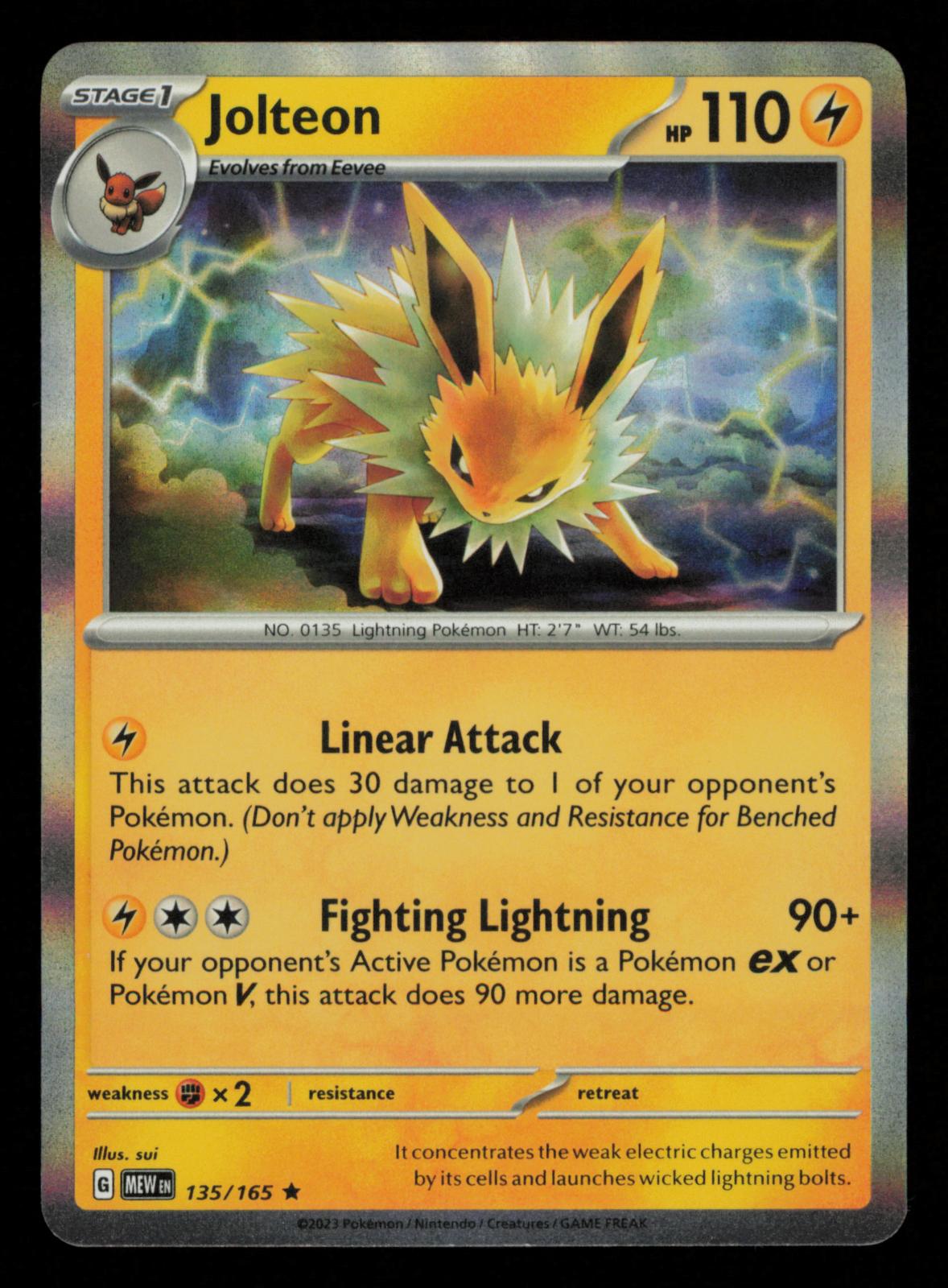 Jolteon 135/165 Rare 151 Pokemon
