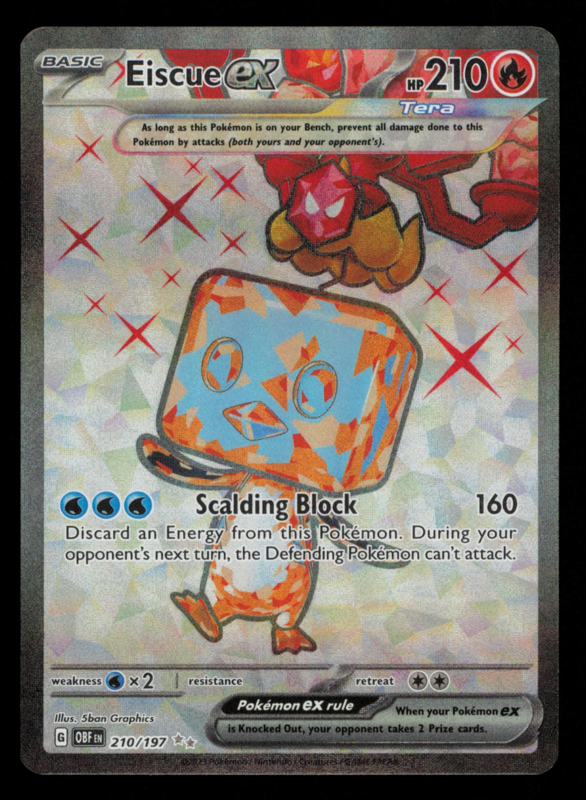 Eiscue ex 210/197 Ultra Rare Obsidian Flames Pokemon