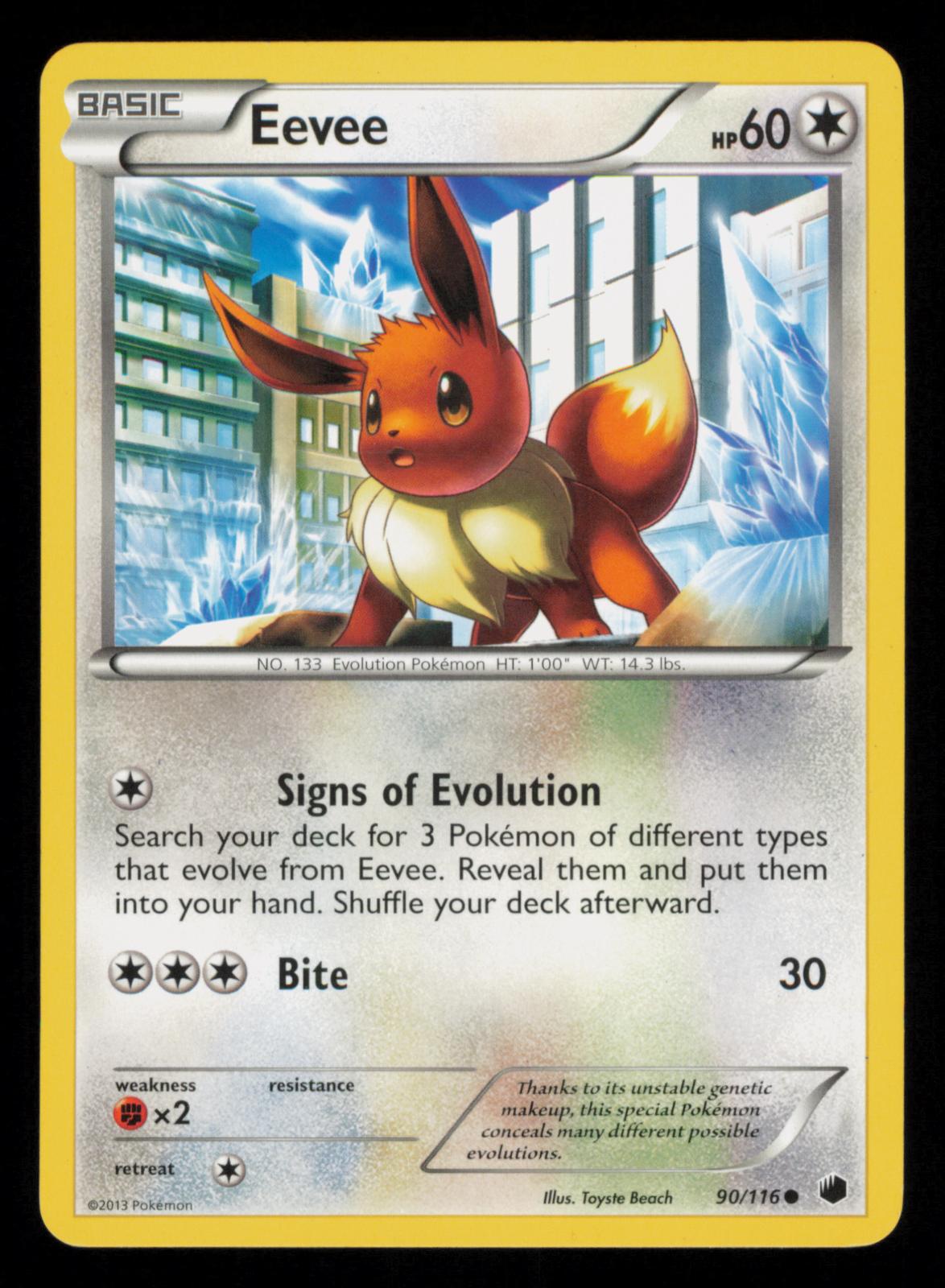 Eevee 90/116 Common Plasma Freeze Pokemon