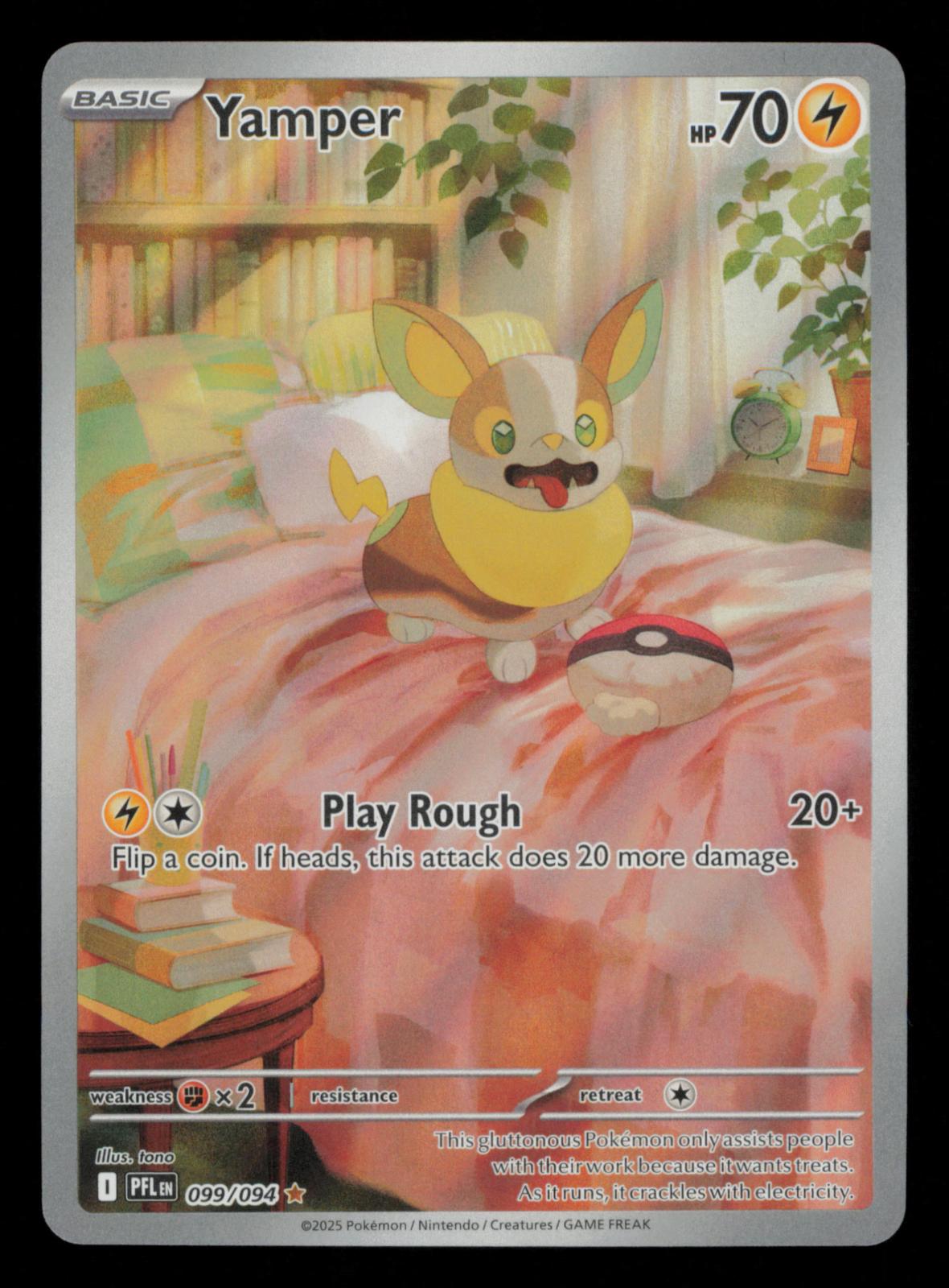 Yamper 099/094 Illustration Rare Phantasmal Flames Pokemon