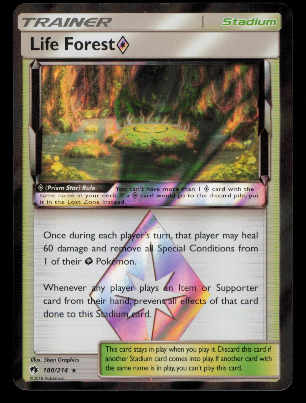 Life Forest ◇ 180/214 Prism Star Rare Lost Thunder Pokemon