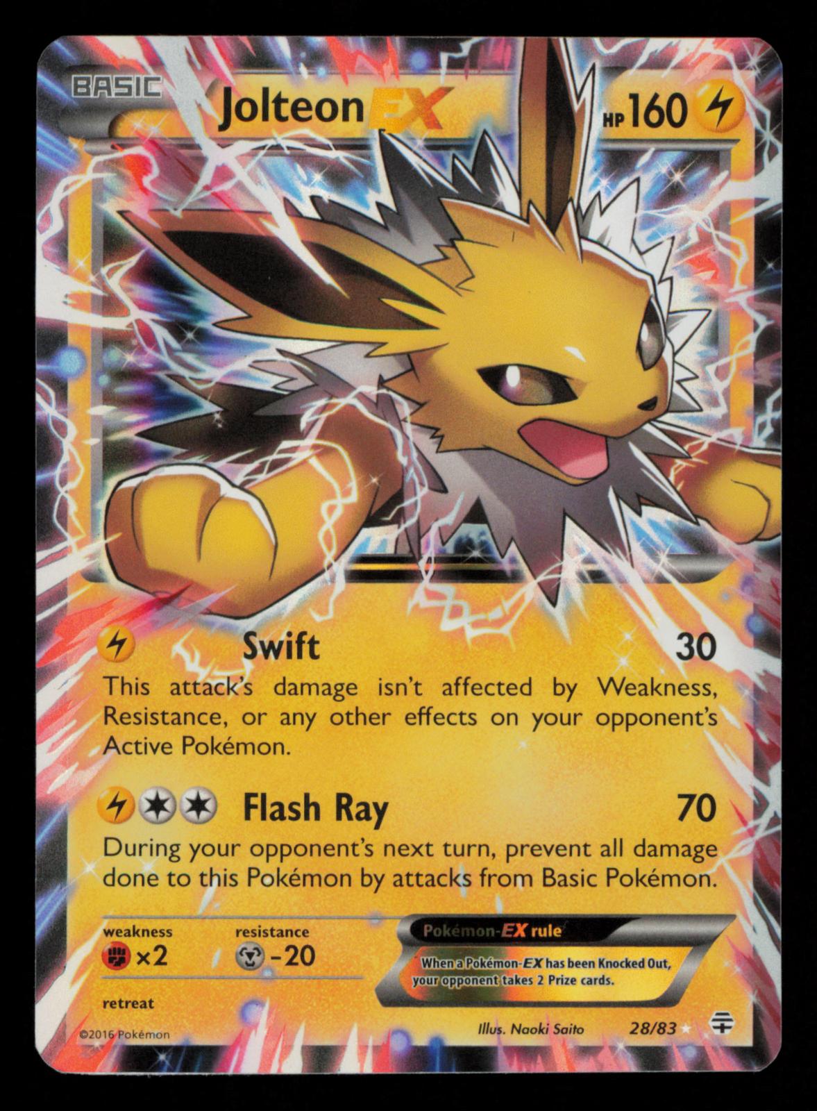 Jolteon EX 28/83 Holo EX Rare Generations Pokemon