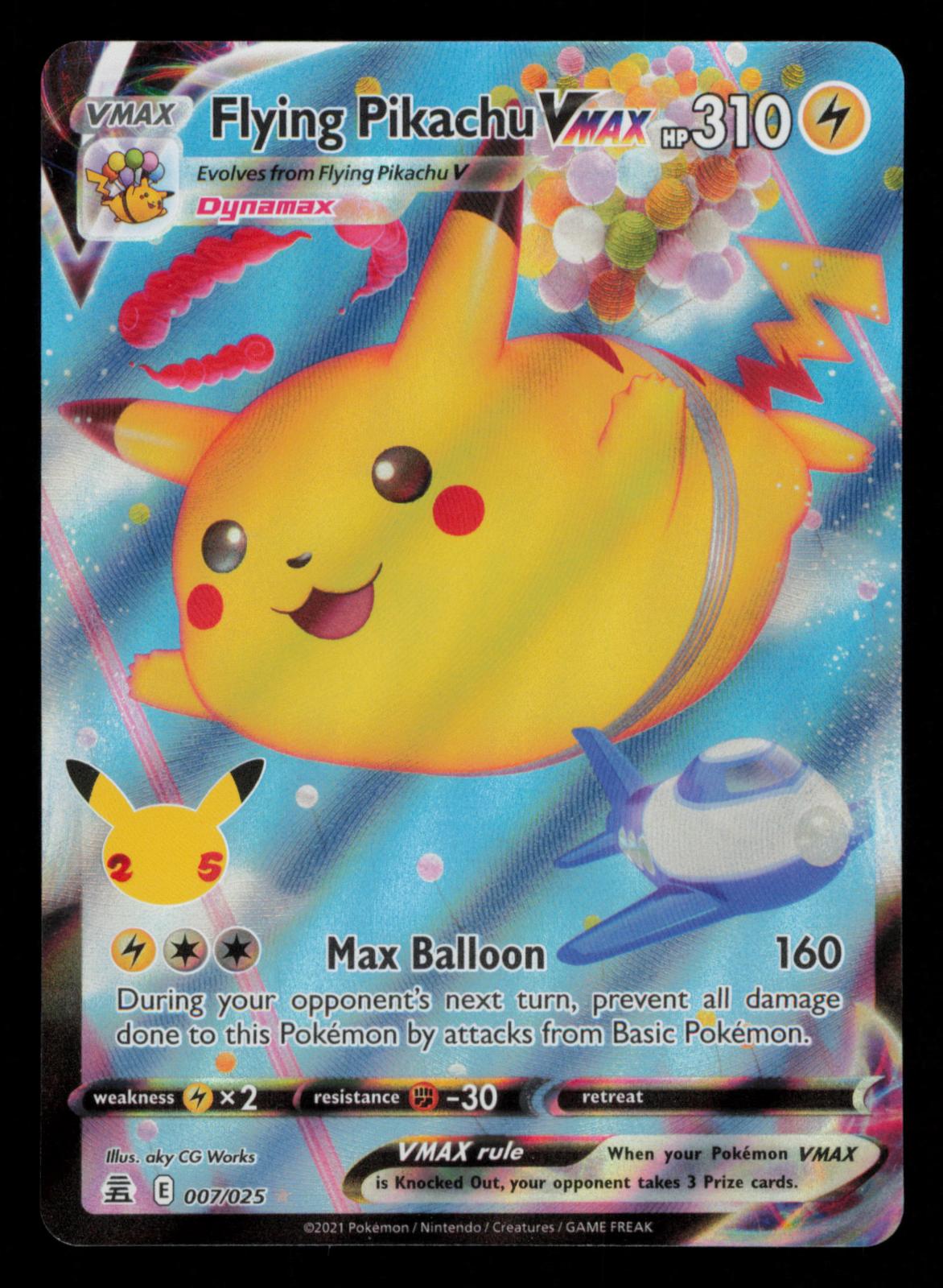 Flying Pikachu VMAX 007/025 Holo VMAX Rare Celebrations Pokemon