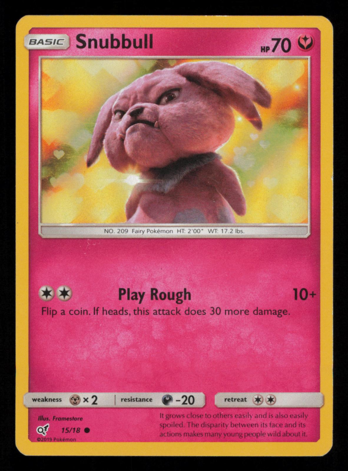 Snubbull 15/18 Common Detective Pikachu Pokemon